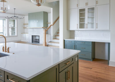 photo of kitchen and living area, open concept