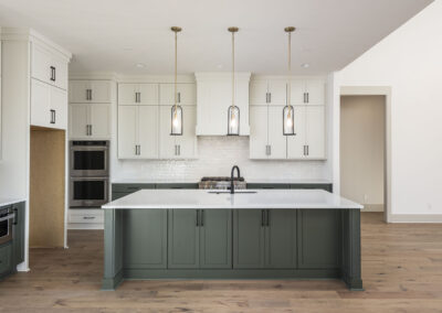 kitchen with green accent