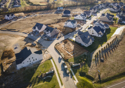 drone overhead photo of avenue downs neighborhood